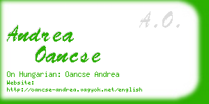 andrea oancse business card